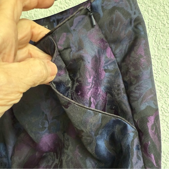 NWT Talbots Cocktail Pants Floral Jacquard Cropped Flat Front Evening Size 12P - Picture 5 of 15